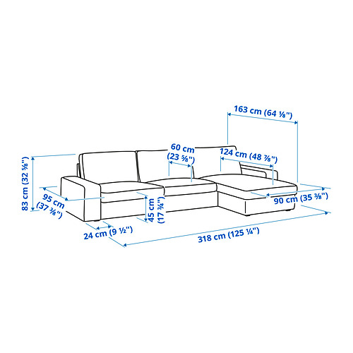 KIVIK, sofá 4 plazas chaiselongue. 6 de 6 abrir diálogo