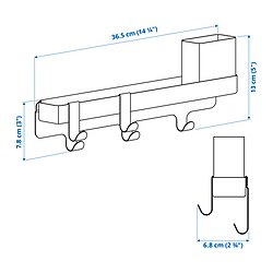 Measurement Illustration - ALTARLIDEN hook rack with storage