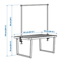 Measurement Illustration - VÄRMANSÖ/HELGEÖ outdoor table with decorating rod