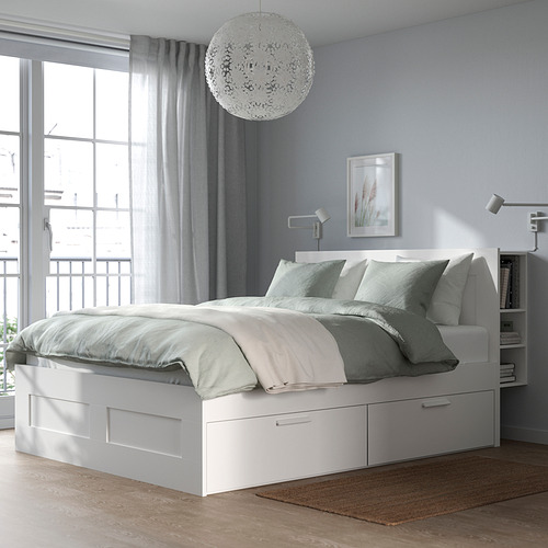 BRIMNES, bed King with headboard. 2 of 9 open dialog
