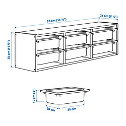 Measurement Illustration - TROFAST wall storage