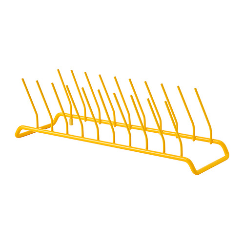 Portaplatos amarillo RINNIG, diseño de malla de alambre, ideal para secar placas, color brillante, construcción de alambre de acero resistente.