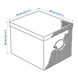 Ilustración de medidas - KVARNVIK caja de almacenaje con tapa