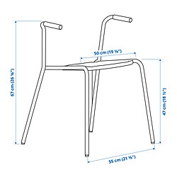 Measurement Illustration - LÄKTARE underframe for armchair