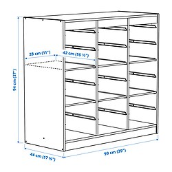 Measurement Illustration - TROFAST storage combination with shelves