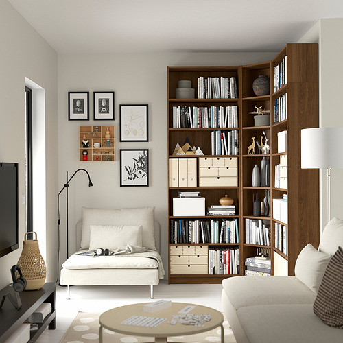 BILLY, bookcase corner with ext units. 3 of 6 open dialog