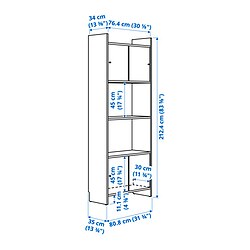 Ilustración de medidas - LÅDMAKARE comb almacenaje con puertas corredizas