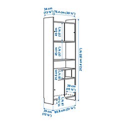 Ilustración de medidas - LÅDMAKARE comb almacenaje con puertas corredizas