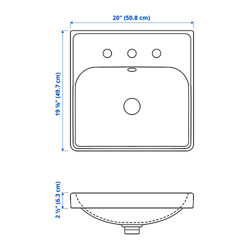 ORRSJÖN, semi-recessed sink. 3 of 3 open dialog