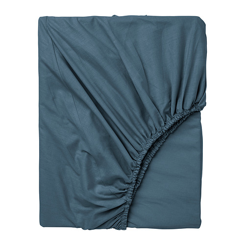 Sábana bajera azul DBALA, rectangular, 100% algodón con contenido reciclado.