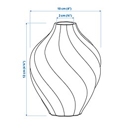 Ilustración de medidas - KORNSPARV florero