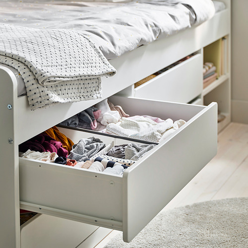 SLÄKT, cama con 4 gavetas y base cama tablillas LURÖY. 4 de 5 abrir diálogo