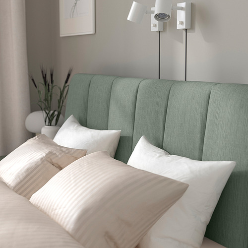 TÄLLÅSEN, upholstered  Queen bed with mattress. 7 of 15 open dialog