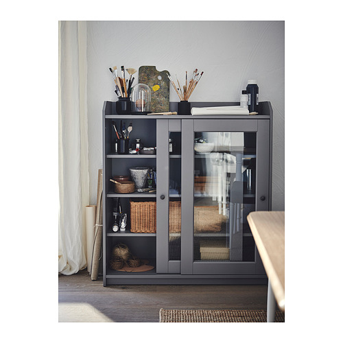 HAUGA, glass-door cabinet. 5 of 9 open dialog