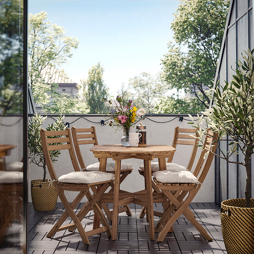 ASKHOLMEN, gateleg table+4 chairs, outdoor. 2 of 5 open dialog