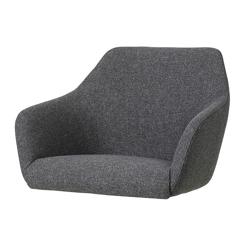 Silla gris TOSSBERG, de diseño moderno y minimalista, tapizada en poliéster reciclado.