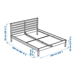 Ilustración de medidas - TARVA Cama Queen + viga central
