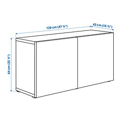 Measurement Illustration - BESTÅ display cabinet