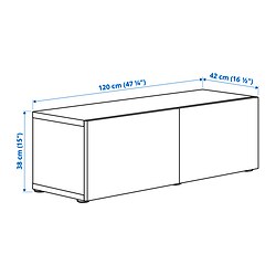 Ilustración de medidas - BESTÅ estantería piso con puertas