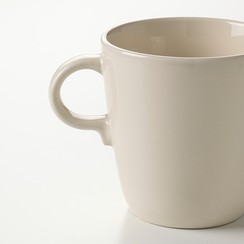 Taza blanca brillante con asa