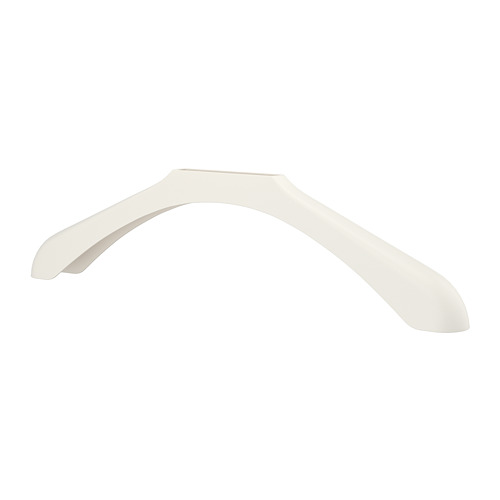 Un moldeador de hombros BUMERANG blanco hecho de plástico de polipropileno, diseñado para proteger la ropa.