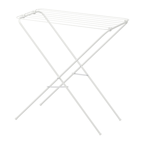Tendedero plegable blanco, diseño minimalista para uso interior/exterior, suave con la ropa.