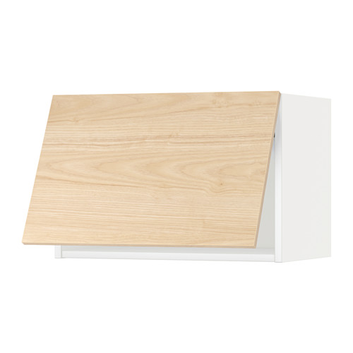 Modern METOD kitchen cabinet, white & wood.