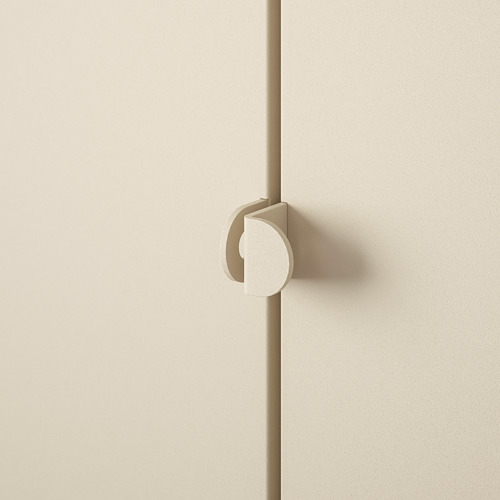 Manilla de puerta minimalista, diseño elegante, acabado liso, metal de alta calidad, unida a una puerta blanca impoluta.