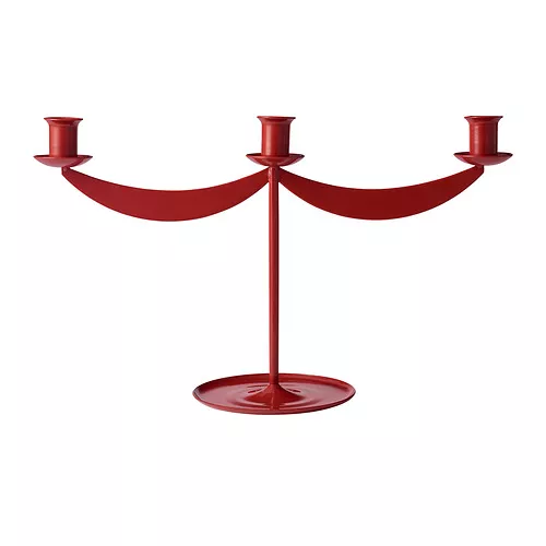 IKEA Santo Domingo - VINTERFINT candlestick, for 3 candles red, 9 ½