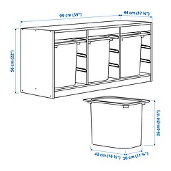 Measurement Illustration - TROFAST storage combination with boxes