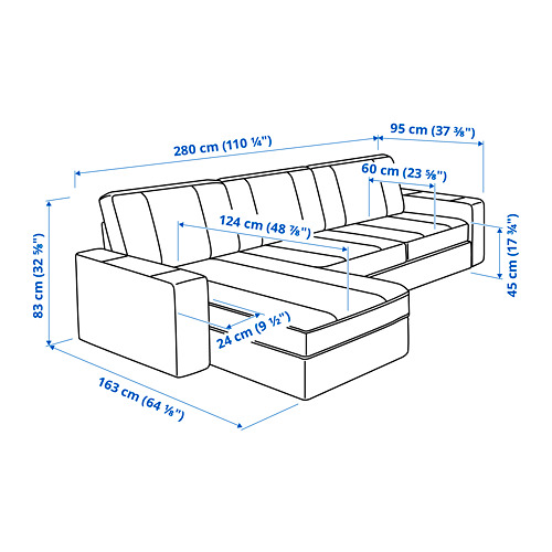 KIVIK, 3 seat sofa with chaiselongue. 10 of 10 open dialog