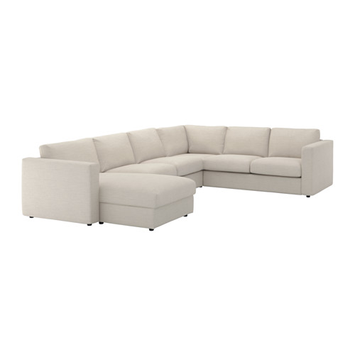 Sofá modular VIMLE, beige, diseño pivotal, tejido ecológico.