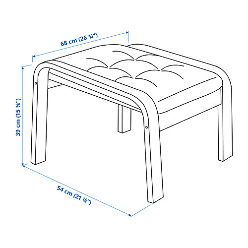 Measurement Illustration - POÄNG ottoman