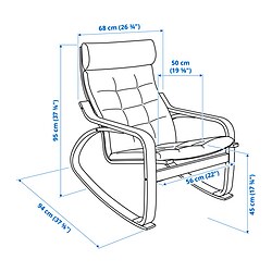 Measurement Illustration - POÄNG rocking chair
