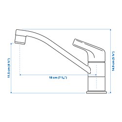Measurement Illustration - KALLSJÖN pillar faucet