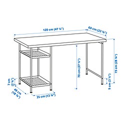 Measurement Illustration - LAGKAPTEN/SPÄND desk