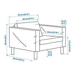 Measurement Illustration - SALTSJÖBADEN armchair