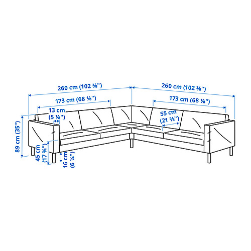 SALTSJÖBADEN, sectional, 4-seat corner. 7 of 7 open dialog