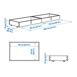 Ilustración de medidas - GLADSTAD caja de almacenaje tapizada