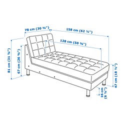 Ilustración de medidas - MORABO chaise longue, módulo ampliación para sofá