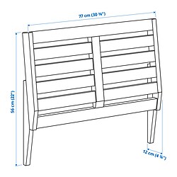 Measurement Illustration - NÄMMARÖ backrest for modular sofa, outdoor
