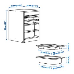 Measurement Illustration - TROFAST storage combination w boxes/trays