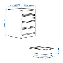 Ilustración de medidas - TROFAST combinación almacenaje+cajas