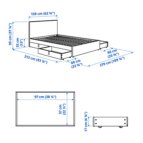 GLADSTAD, cama Queen tapizado. 11 de 11 abrir diálogo
