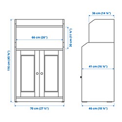 Measurement Illustration - HAUGA cabinet with doors