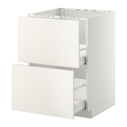 Mueble de cocina METOD en color blanco con dos cajones, diseño limpio.