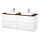 Select colour variation: high gloss white/brown walnut effect