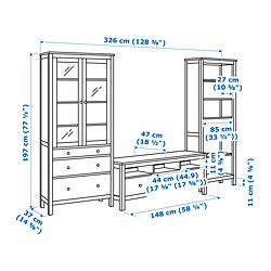 Measurement Illustration - HEMNES TV storage combination