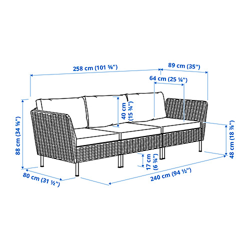 VITTSKÄR, 3-seat modular sofa. 4 of 4 open dialog