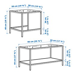 Measurement Illustration - VITTSJÖ nesting tables, set of 2